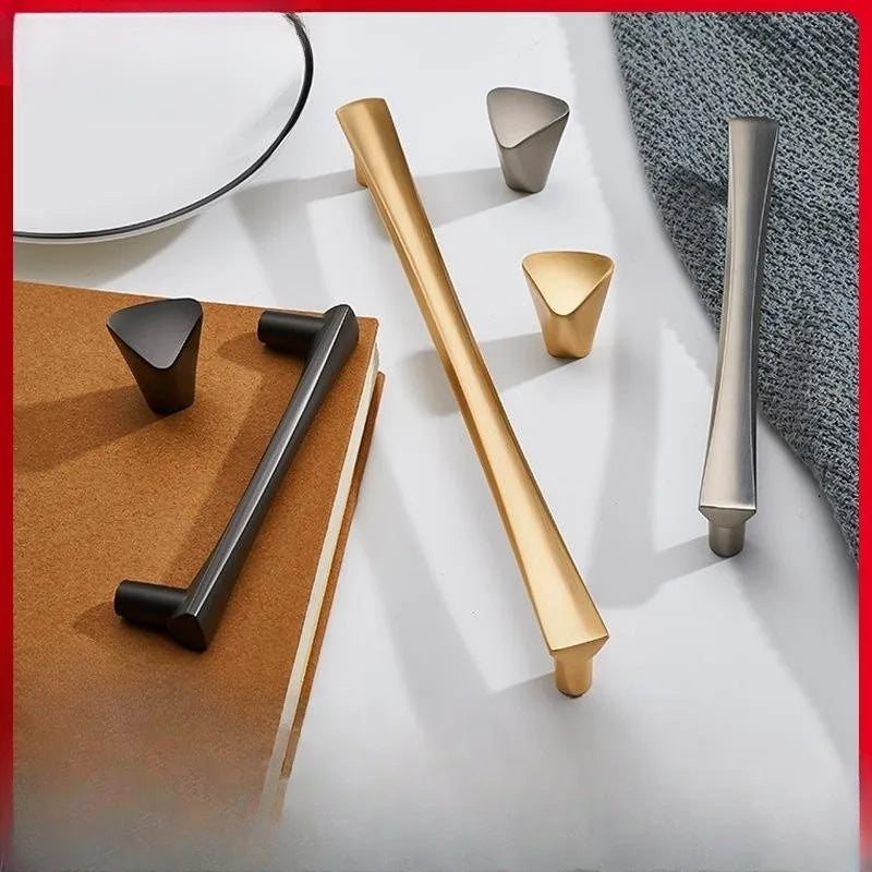 Brushed Zinc Alloy Door Handle – Modern Single-Hole Pull