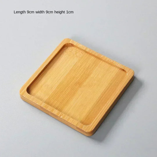 Multi Bamboo Tray Wooden Saucer Coaster Plate