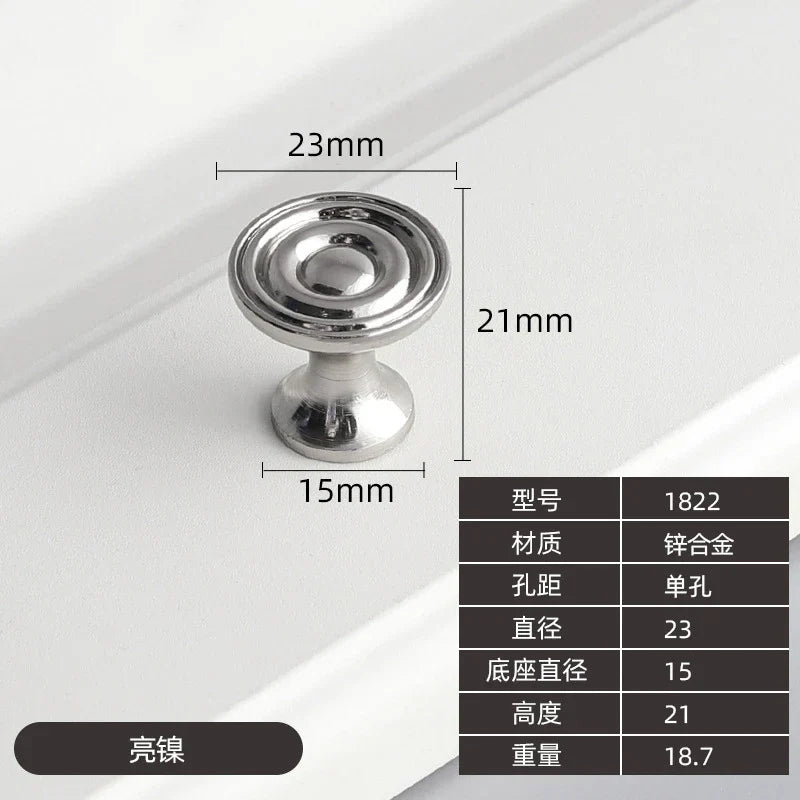 Modern Zinc Alloy Drawer Knobs – Single-Hole Cabinet Handles