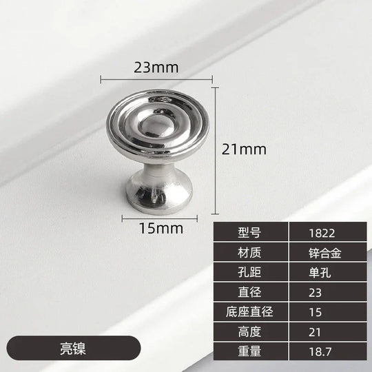 Modern Zinc Alloy Drawer Knobs – Single-Hole Cabinet Handles