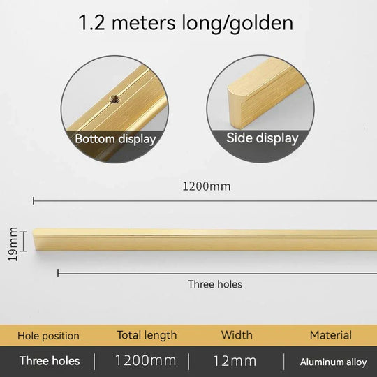 Minimalist Ultra-Long Aluminum Alloy Cabinet Handle – Black and Brushed Gold Pulls (800mm-1200mm)
