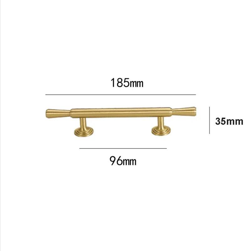Brushed Gold Brass Cabinet Handles – Modern Pulls and Knobs for Furniture (50–280mm)