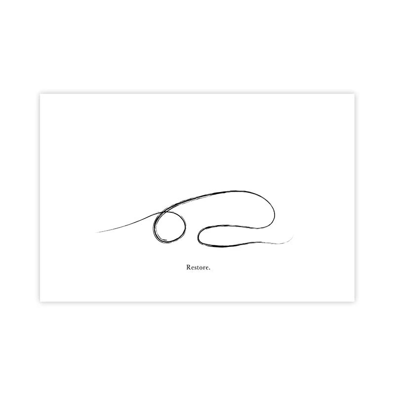 Minimalist Yoga Line Art Canvas Wall Art