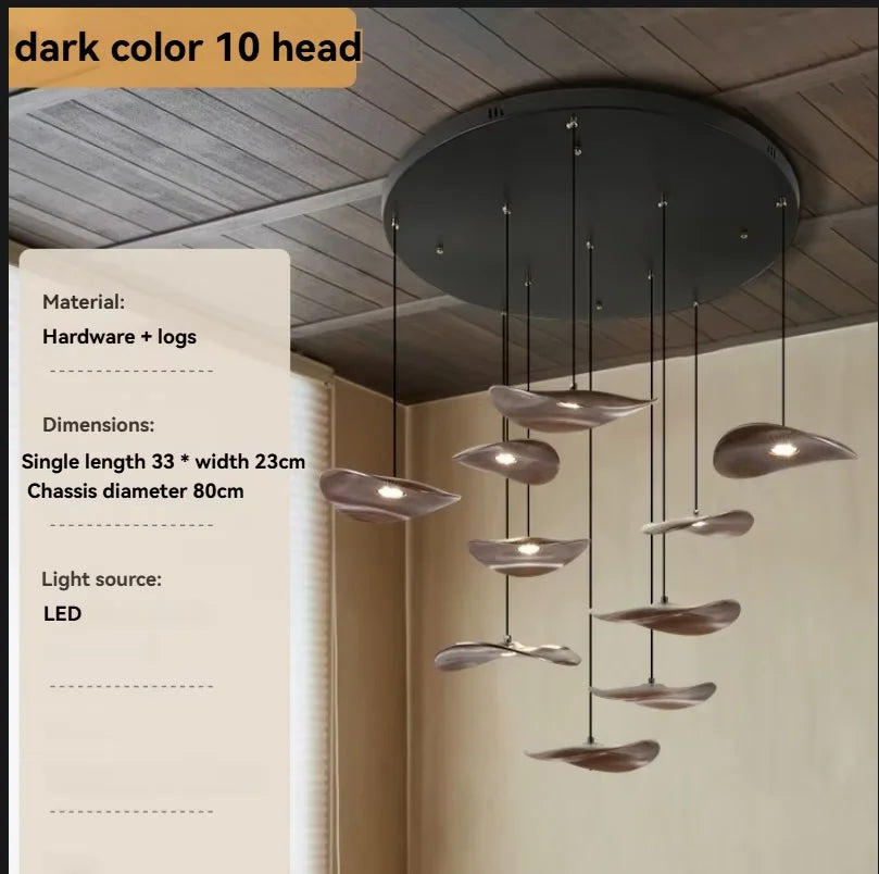 All Copper Branch Chandelier Modern LED Pendant Light for Living