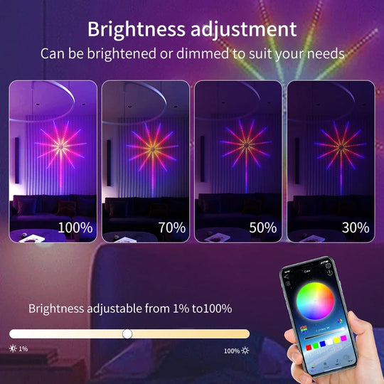 Fireworks LED String Lights USB RGB Music Sync Party Decoration