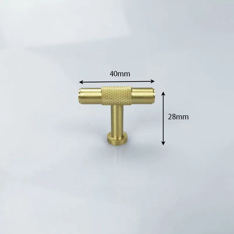Knurled Brass Wardrobe Handles – Modern Pull Bars for Cabinets and Drawers