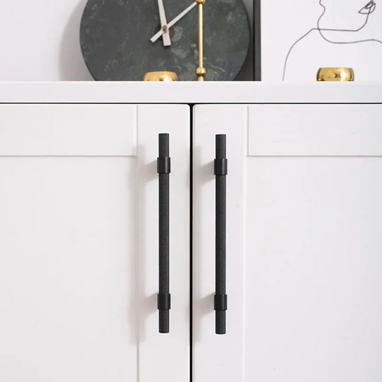 Gold and Black Textured Brass Handles – Modern Mesh Pulls and Knobs for Furniture