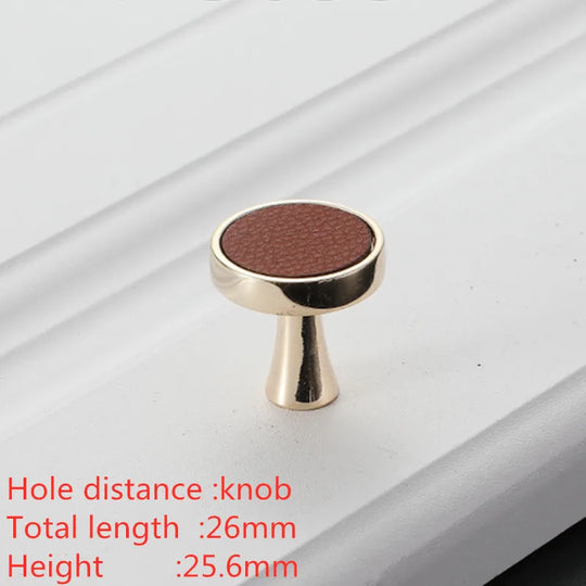 Modern Leather and Zinc Alloy Cabinet Handle – Elegant Pulls for Kitchen, Wardrobe, and Furniture (96mm)