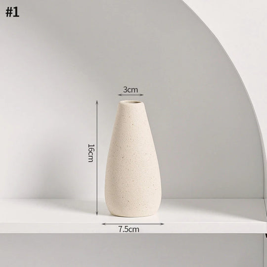 White Ceramic Vase Modern Minimalist Decorative Flower Vase
