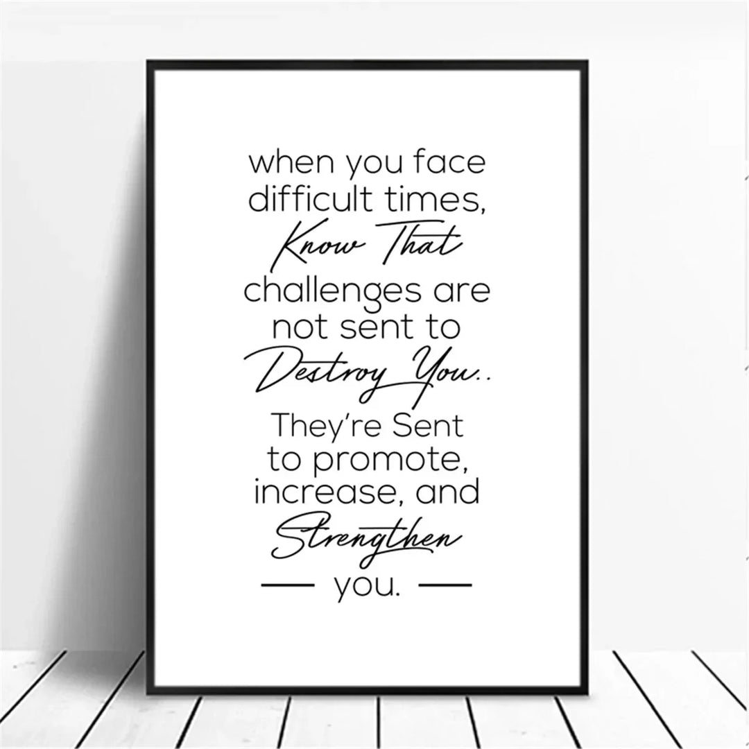 Positive Energy Black White Quote Canvas Wall Art