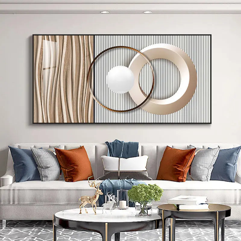 Modern Abstract Architectural Geometry Canvas Wall Art