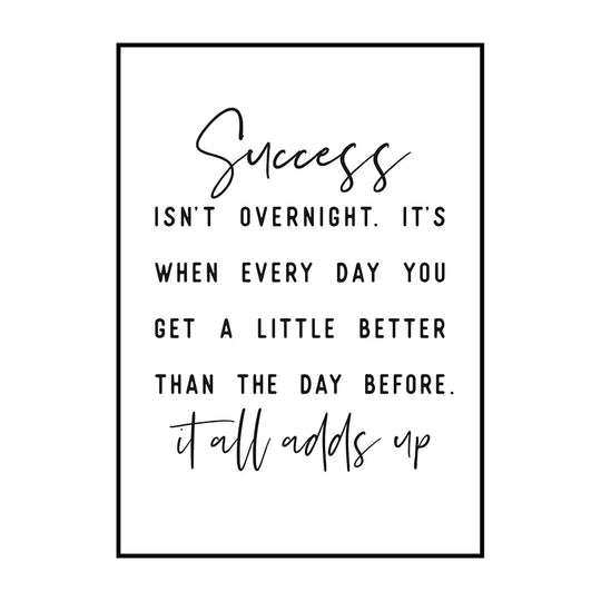 Black And White Motivational Quotes Canvas Wall Art