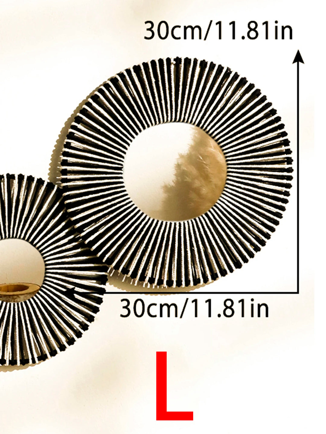 Round Hanging Wall Mirror with Woven Hemp Rope Decor