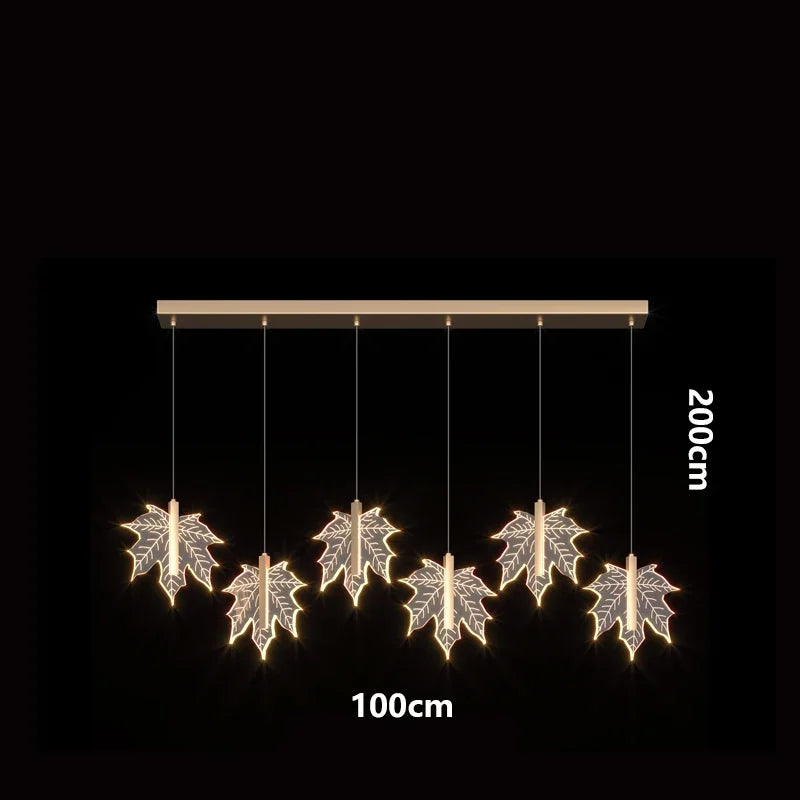 Nordic Leaf Acrylic LED Pendant Lamp – Elegant Dimmable Hanging Light