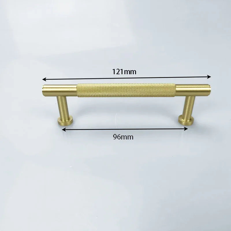 Knurled Brass Wardrobe Handles – Modern Pull Bars for Cabinets and Drawers
