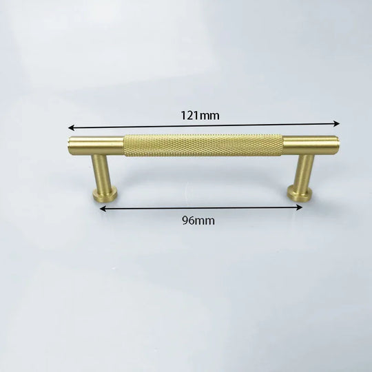 Knurled Brass Wardrobe Handles – Modern Pull Bars for Cabinets and Drawers