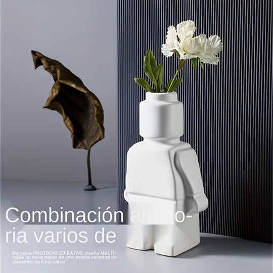 Ceramic Robot Decorative Vase for Modern Tabletop Decor