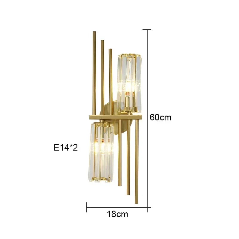 Luxury Crystal Wall Lamp Postmodern LED Sconce for Bedroom Living