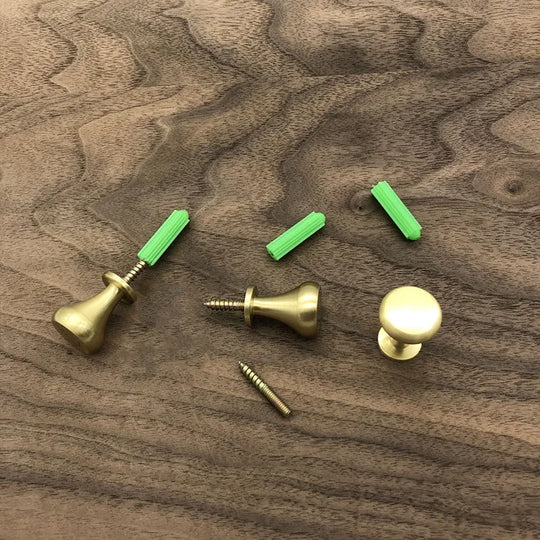 Brass Cabinet Handle & Hook – Dual-Purpose Gold Knob