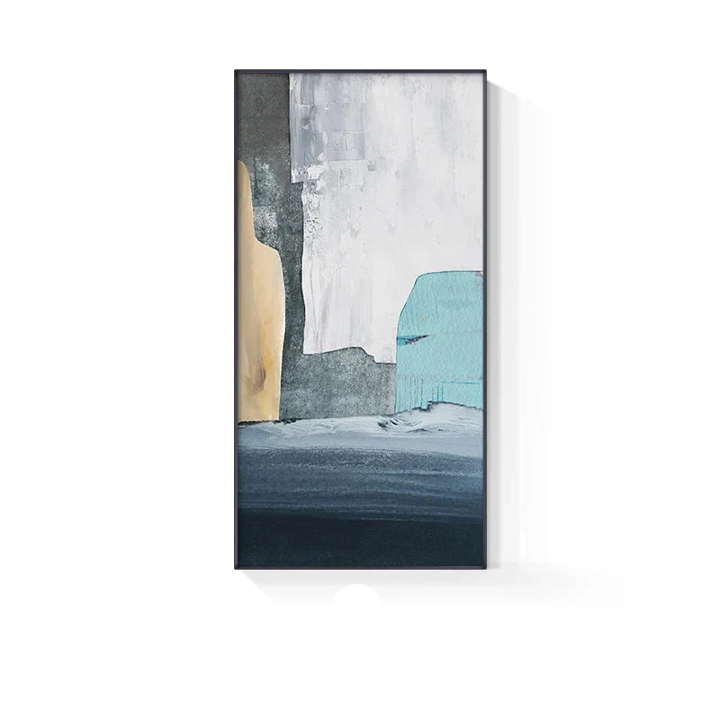 Colorful Golden Flash Geomorphic Abstract Canvas Wall Art Unframed