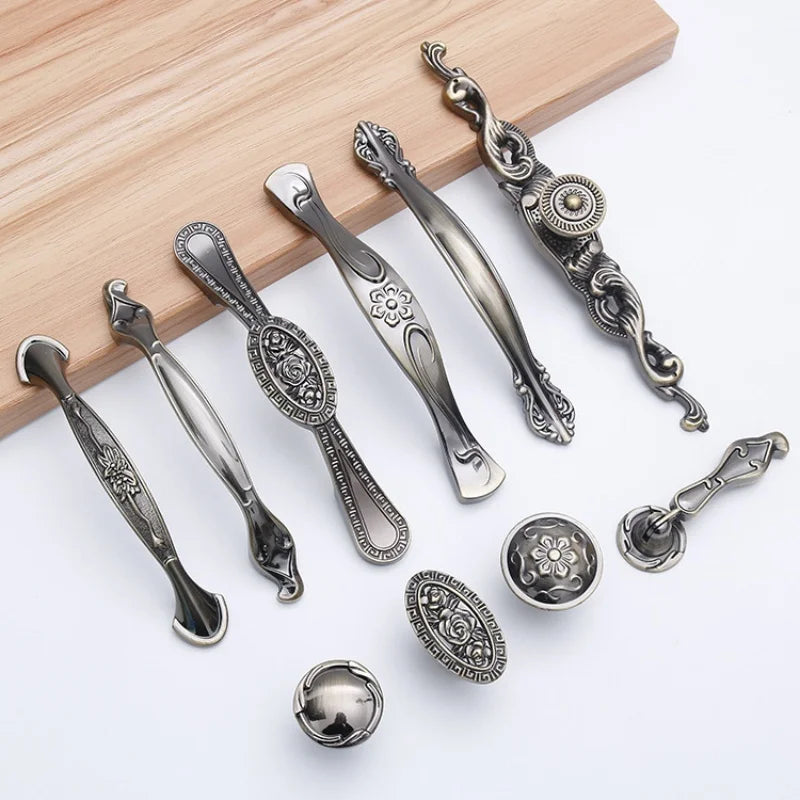 Antique Bronze Cabinet Handles – Vintage Zinc Alloy Drawer Pulls