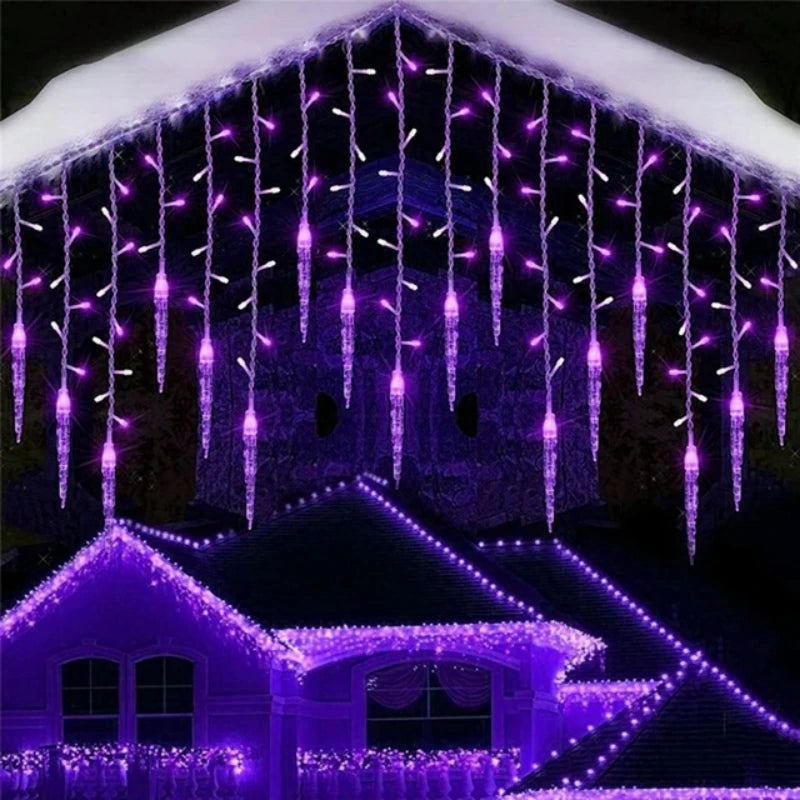 Christmas LED Icicle Curtain Lights Outdoor Wedding Garden Decor