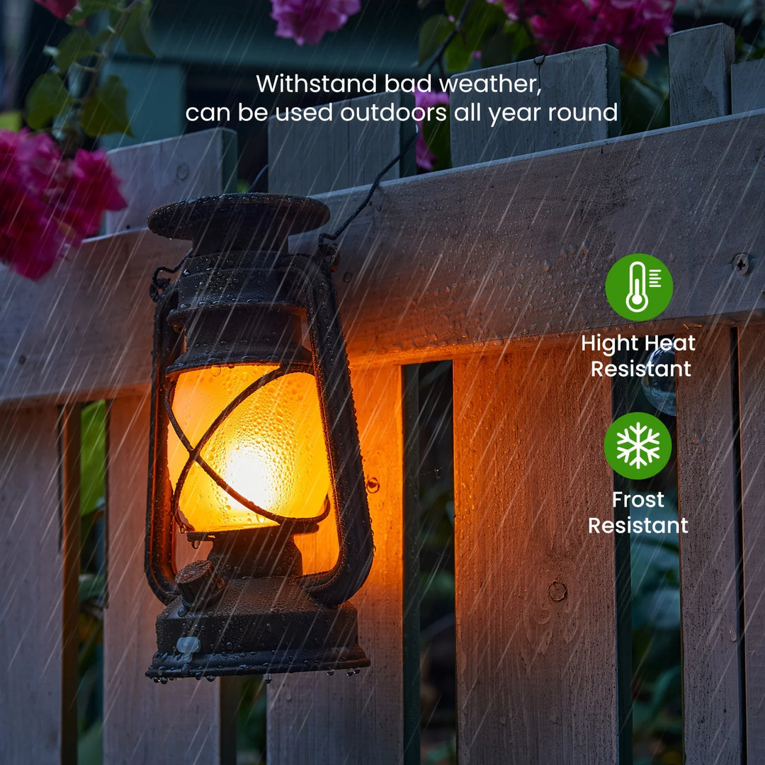 Solar Outdoor Hanging Dancing Flame Lights – Vintage LED (2/4 Pack)