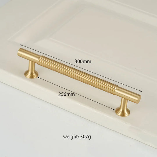 Textured Brass Handles – Satin Gold Spiral Pulls for Furniture