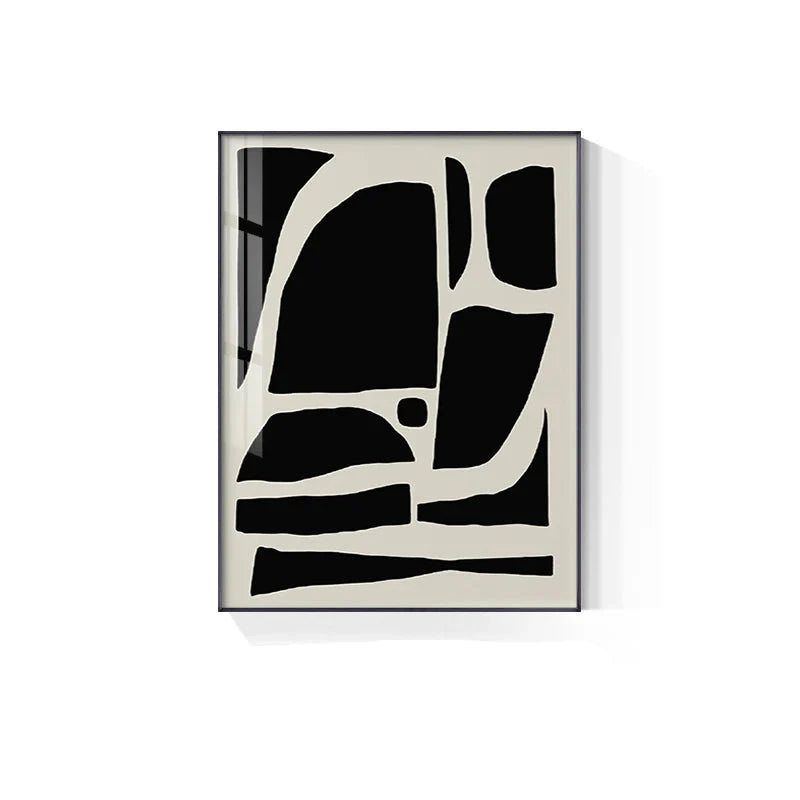 Striking Bold Abstract Minimalist Black White Canvas Wall Art Unframed
