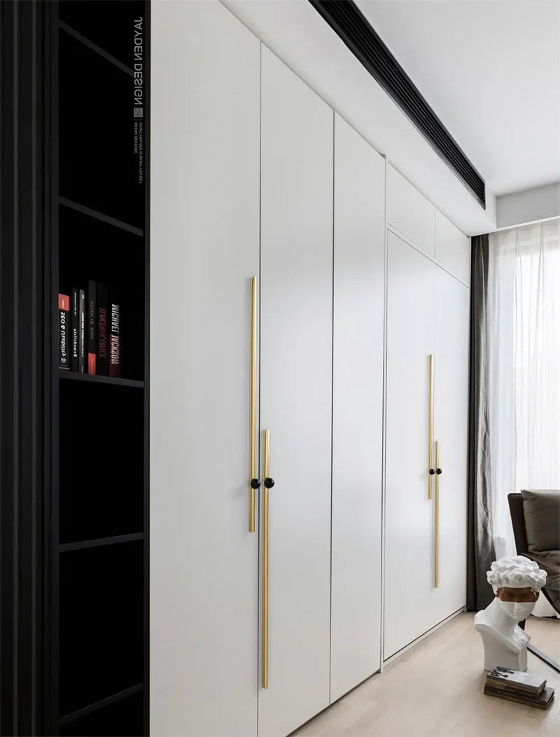 Black and Gold Cabinet Pulls – Double-Color Aluminum Zinc Alloy Handles