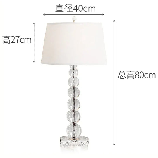 Creative Fabric Table Lamp with Crystal Glass Ball for Living Room & Bedroom