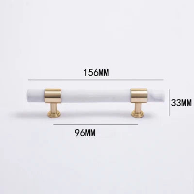 Natural Marble and Crystal T-Bar Cabinet Handles – Modern Brass Knobs and Pulls
