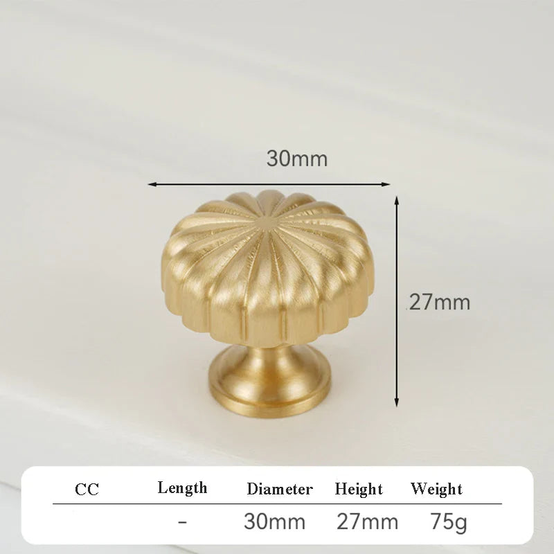 Satin Gold Brass Wardrobe Handles – Modern Pulls and Knobs for Furniture (50–260mm)