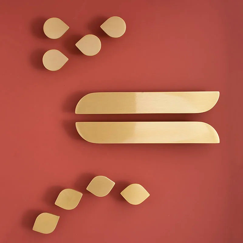 Modern Simple Wardrobe Handles – Solid Brass Pulls and Knobs for Furniture