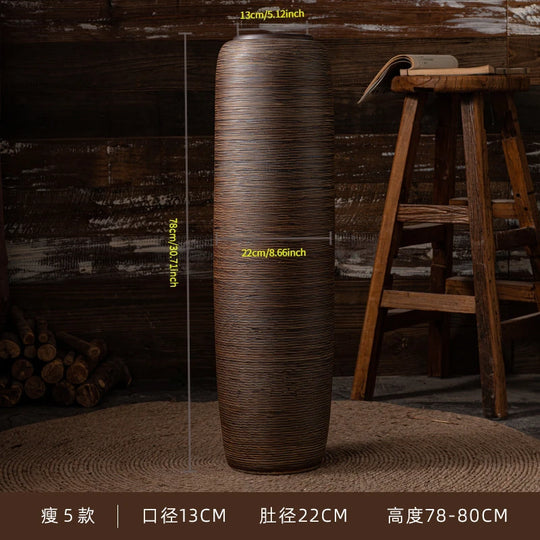 Large Floor Standing Ceramic Vase for Living Room and Courtyard Decor