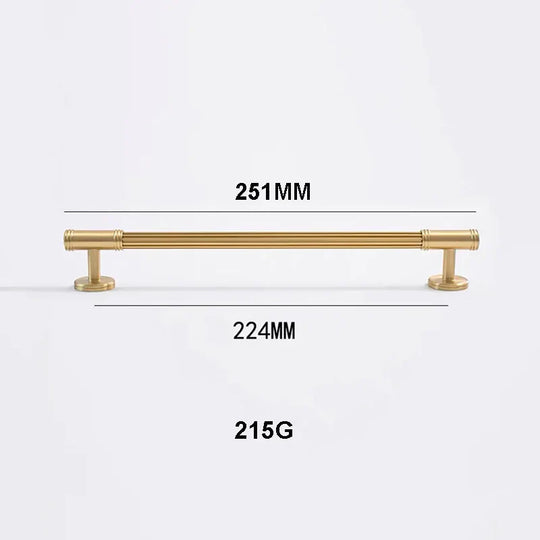 Gold Brass Vertical Linear Cabinet Handles – American-Style Pulls for Wardrobes and Furniture