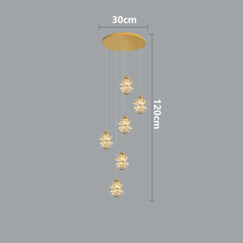 Nordic Crystal Minimalist LED Pendant Lamp – Luxurious Modern Hanging Light