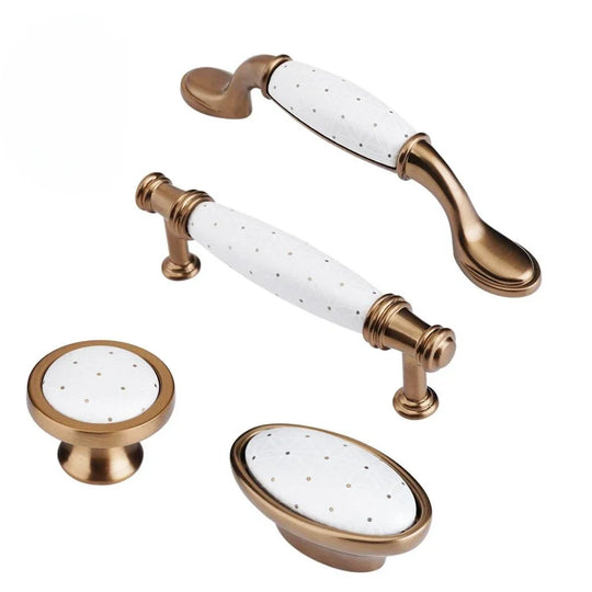 Pearl White Ceramic Cabinet Handles – Elegant Knobs for Furniture