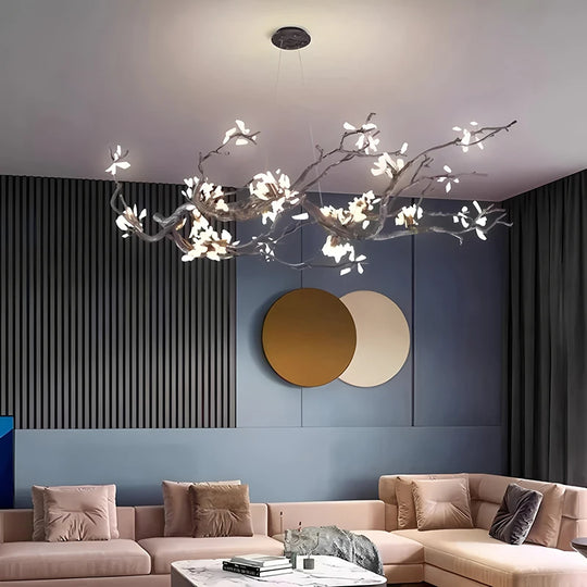 All Copper Branch Chandelier Modern LED Pendant Light for Living