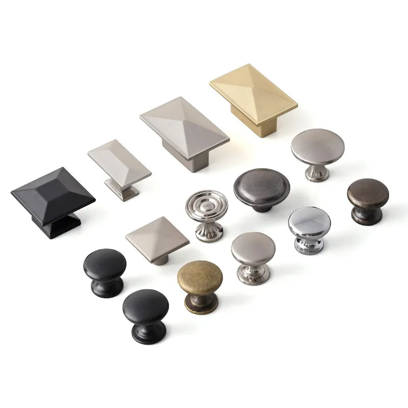 Modern Zinc Alloy Drawer Knobs – Single-Hole Cabinet Handles