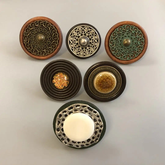 Handmade Wood & Alloy Cabinet Handles – Artistic Furniture Knobs