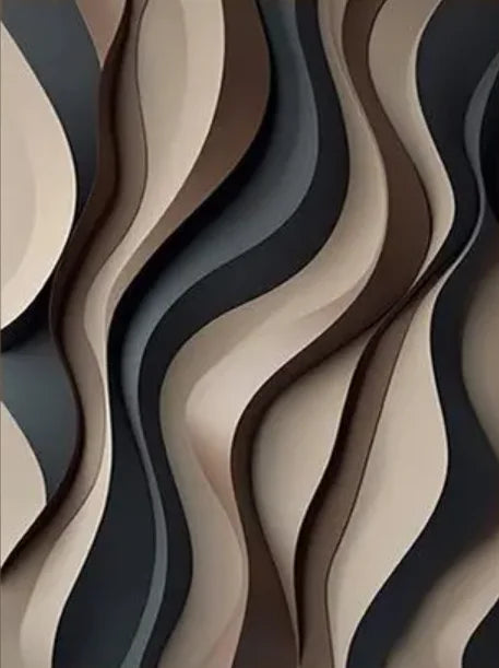 Abstract Flowing Wavy Design Canvas Wall Art