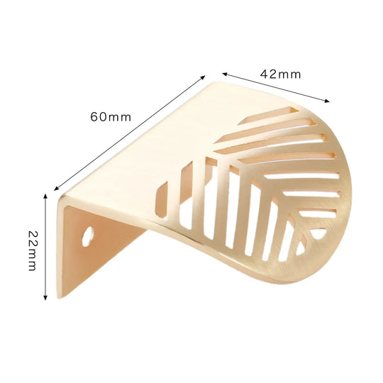 Modern Gold Leaf Cabinet Handles – Brushed Zinc Alloy Hollow Pulls