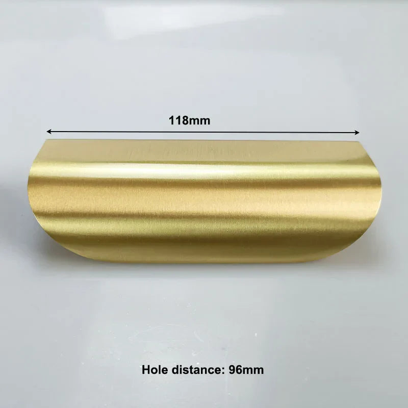 Leaf Shape Brass Handles – Modern Hidden Knobs for Furniture