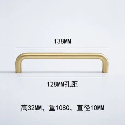 Solid Brass Cabinet Handles – Modern Golden Drawer Pulls