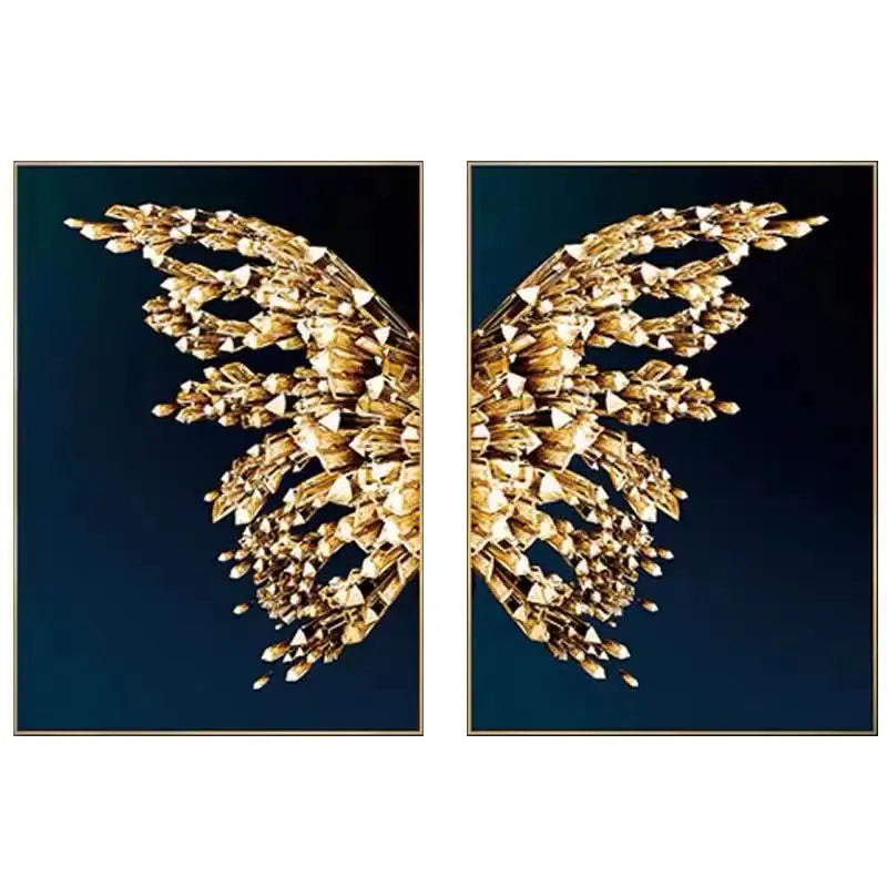 Light Luxury Abstract Butterfly Canvas Wall Art
