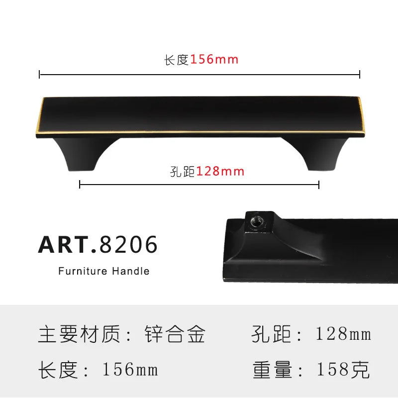 Zinc Alloy Solid Cabinet Door Handles – Modern Minimalist Pulls for Furniture