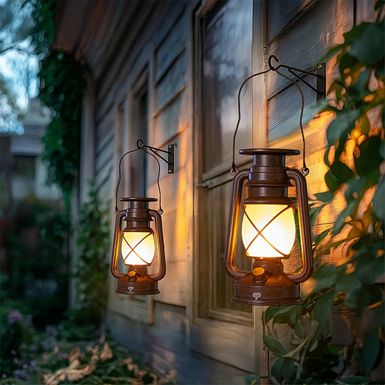 Solar Outdoor Hanging Dancing Flame Lights – Vintage LED (2/4 Pack)