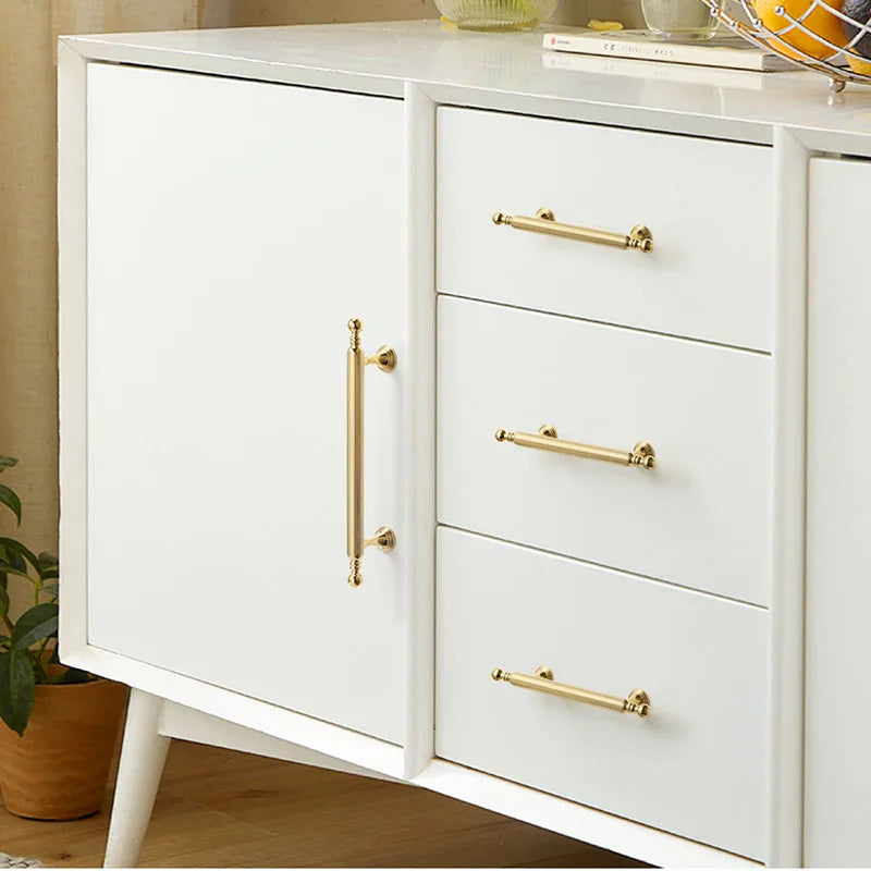 Polished Gold Brass Furniture Handles – French Luxury Pulls for Cabinets and Wardrobes