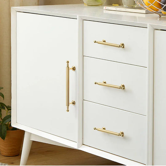 Polished Gold Brass Furniture Handles – French Luxury Pulls for Cabinets and Wardrobes